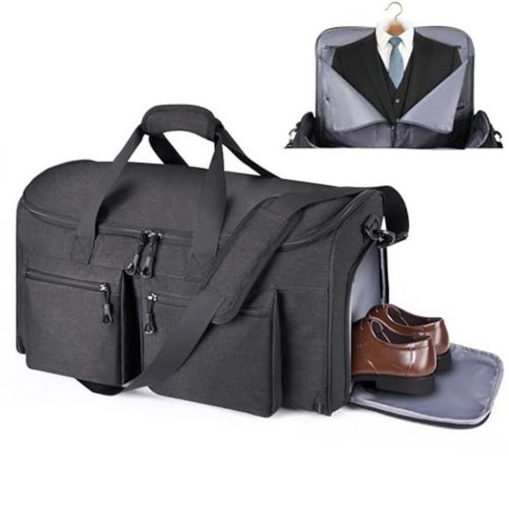 Travel Duffle Bag Carry On Garment Bag Suit Bag 2 in 1 Weekender Overnight Bag